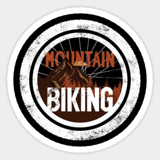 Mountain biking through the woods Sticker